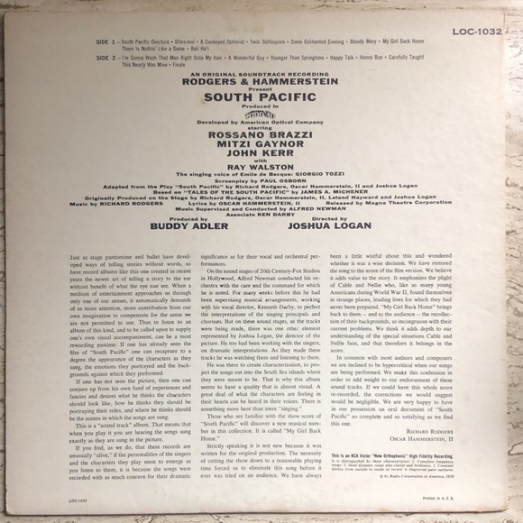 Rodgers & Hammerstein South Pacific Soundtrack Vinyl Lp - Picture 3 of 8
